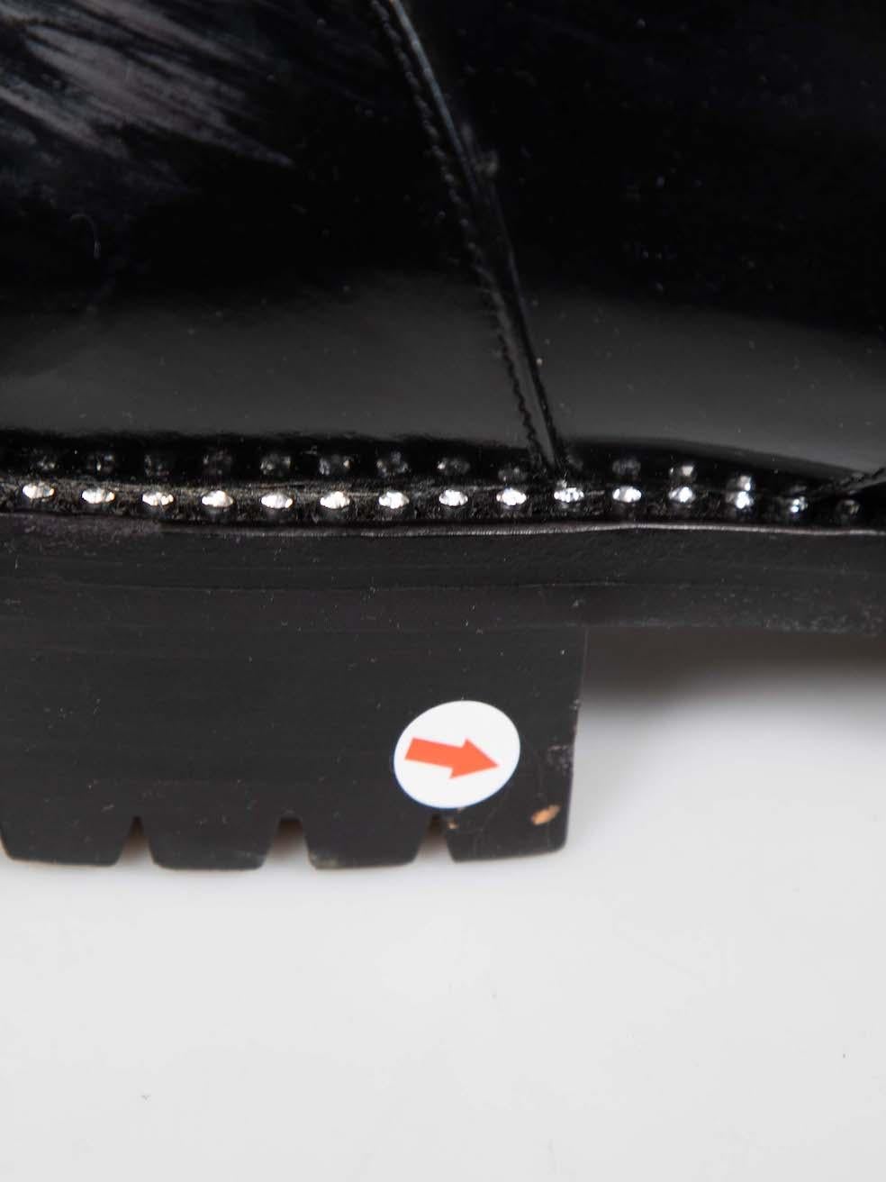 Dior Black Patent Leather Rebelle Boots Size IT 39 2