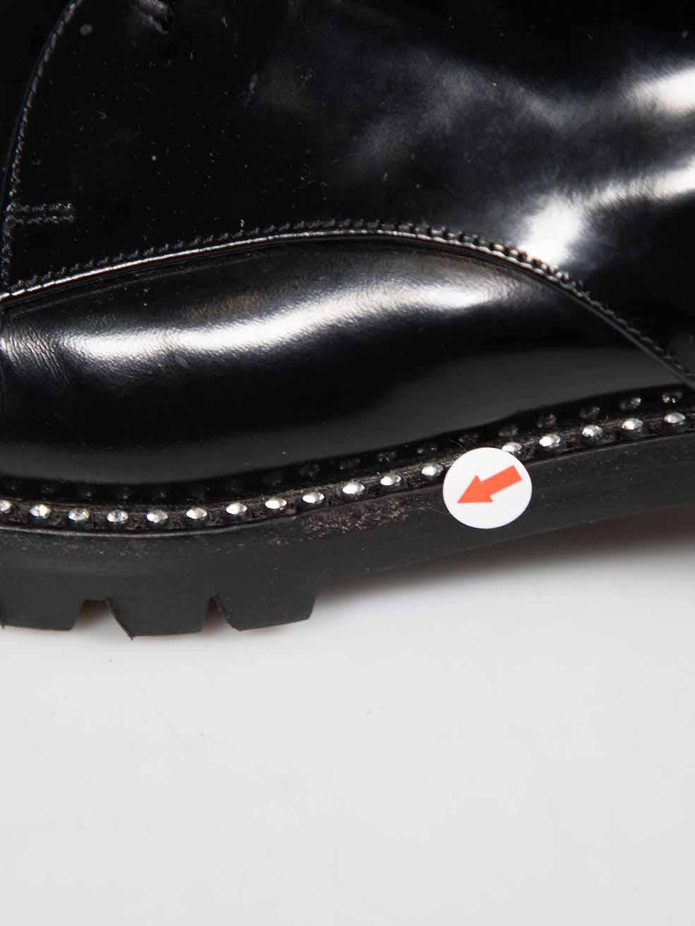 Dior Black Patent Leather Rebelle Boots Size IT 39 3