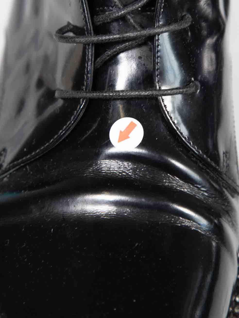 Dior Black Patent Leather Rebelle Boots Size IT 39 4