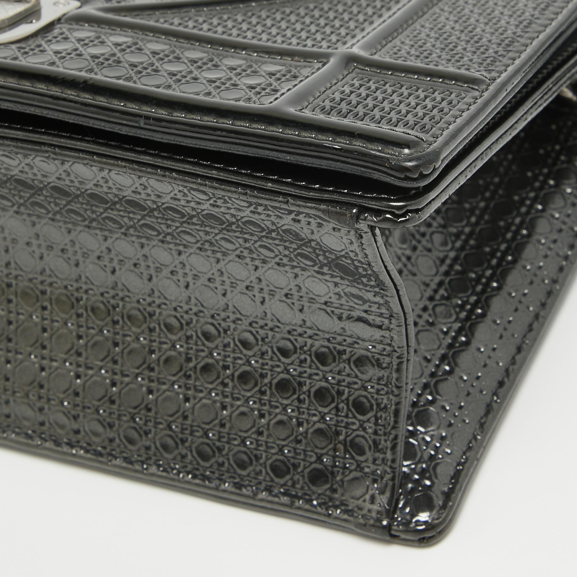 Dior Black Patent Leather Small Diorama Shoulder Bag 11