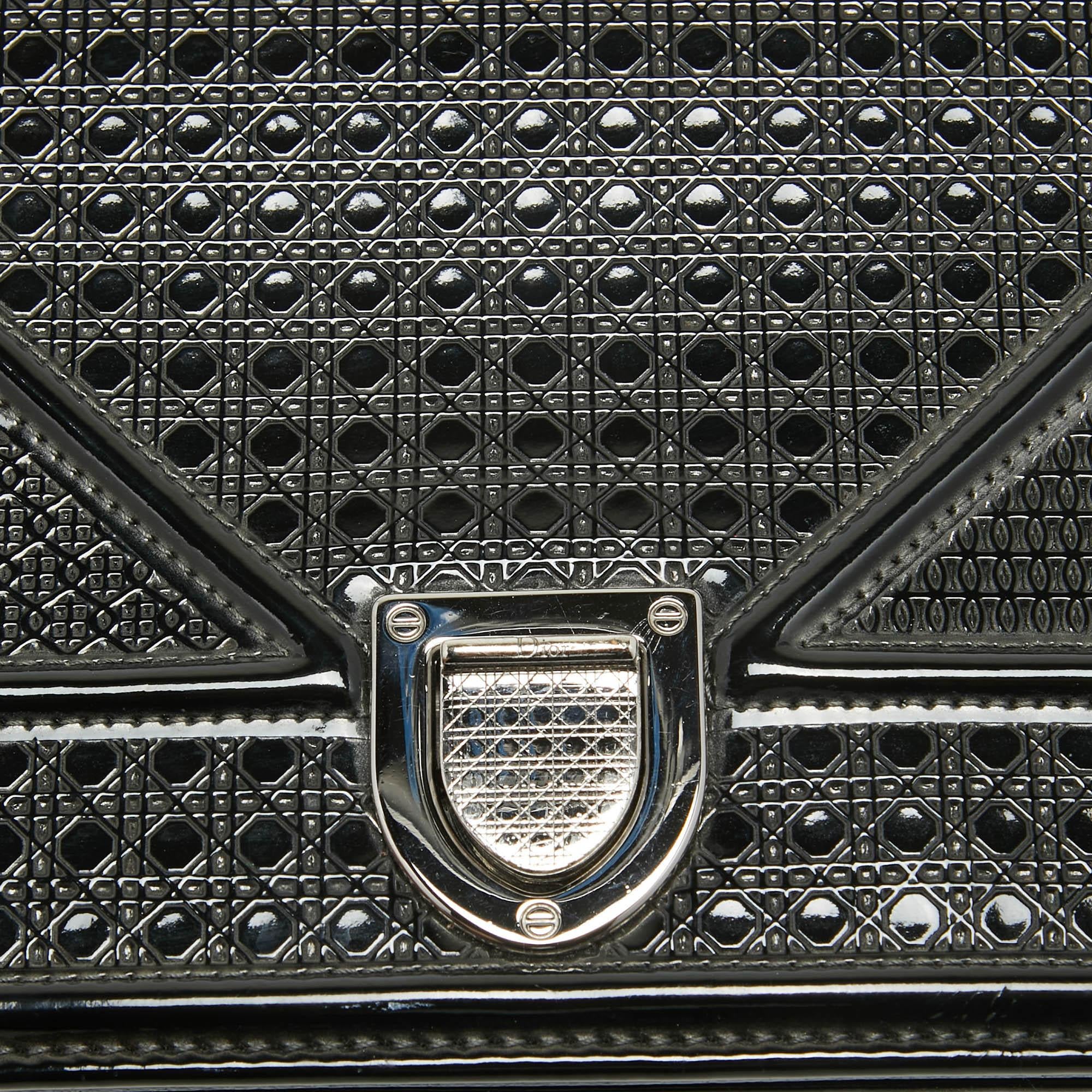 Dior Black Patent Leather Small Diorama Shoulder Bag 12