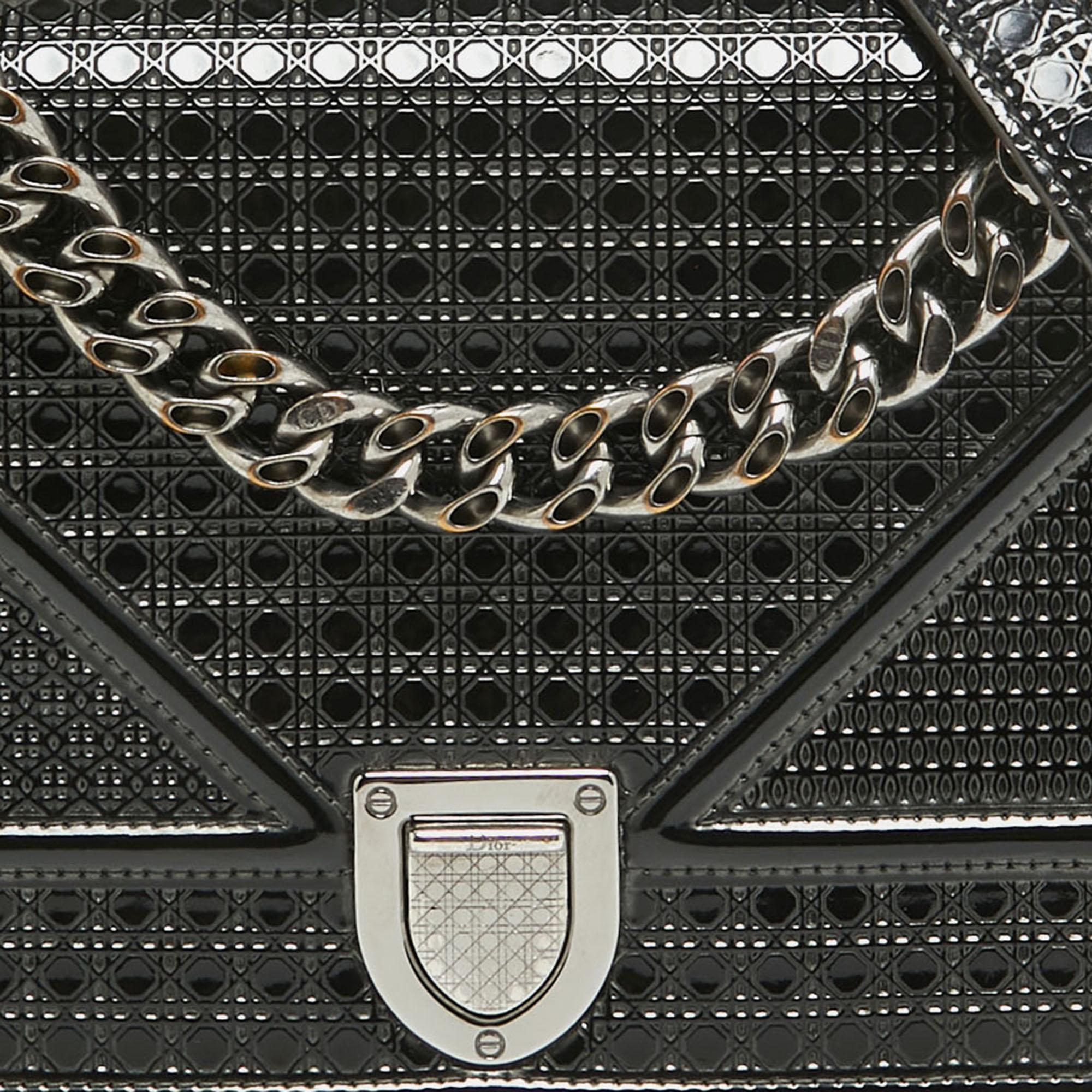 Dior Black Patent Leather Small Diorama Shoulder Bag 2