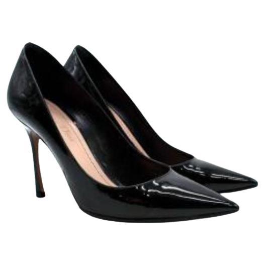 Dior Black Patent Leather Stiletto Heels For Sale