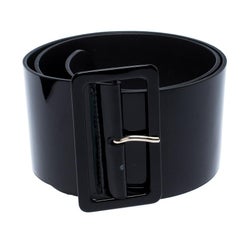 Dior Black Patent Leather Wide Waist Belt 95CM