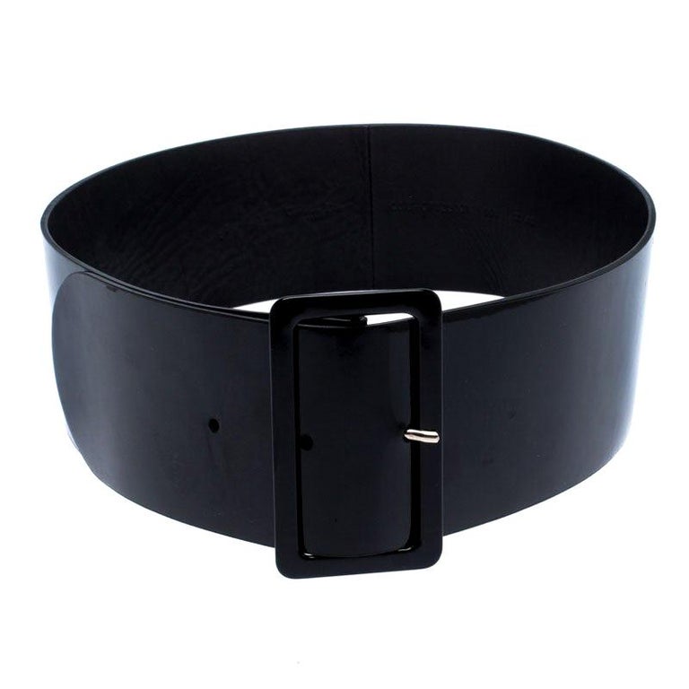 Dior Black Patent Leather Wide Waist Belt 95CM at 1stDibs | wide patent ...