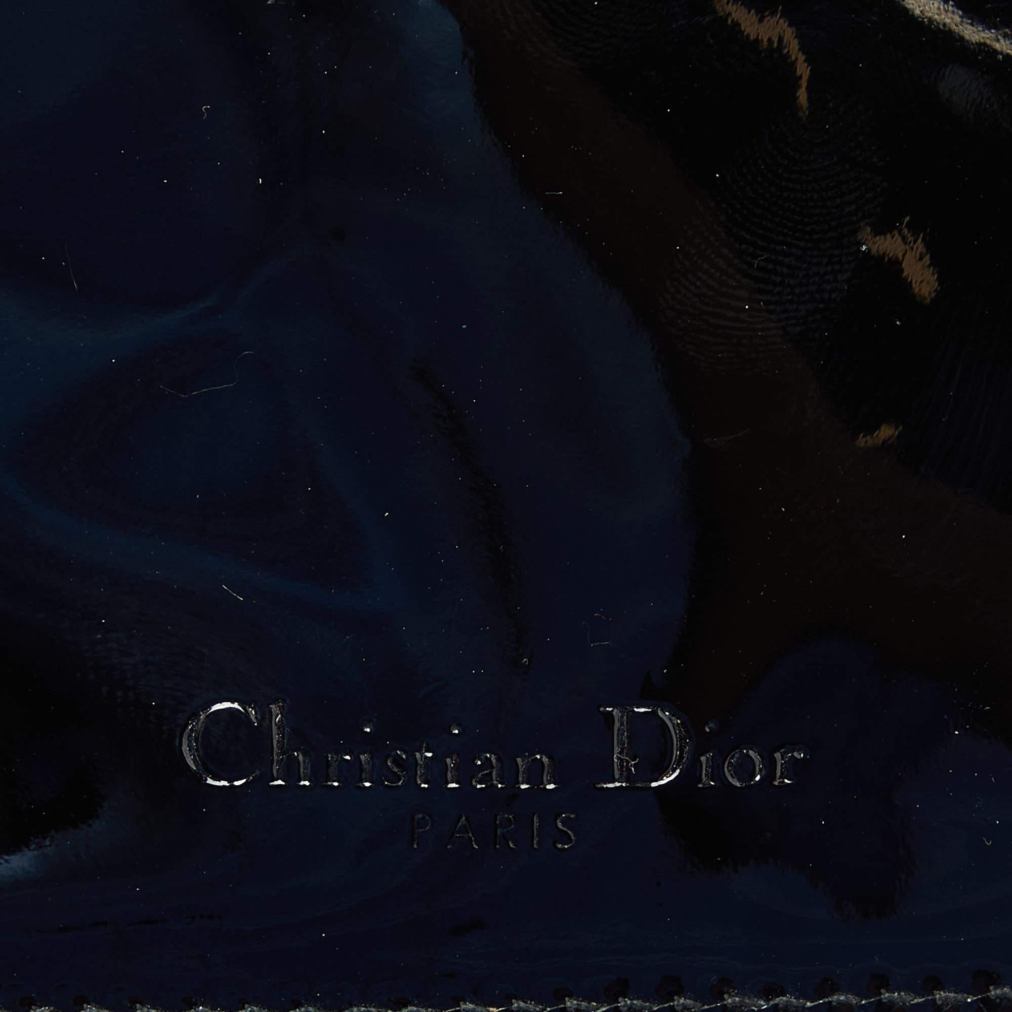 Dior Black Patent Leather Zip Pouch For Sale 3
