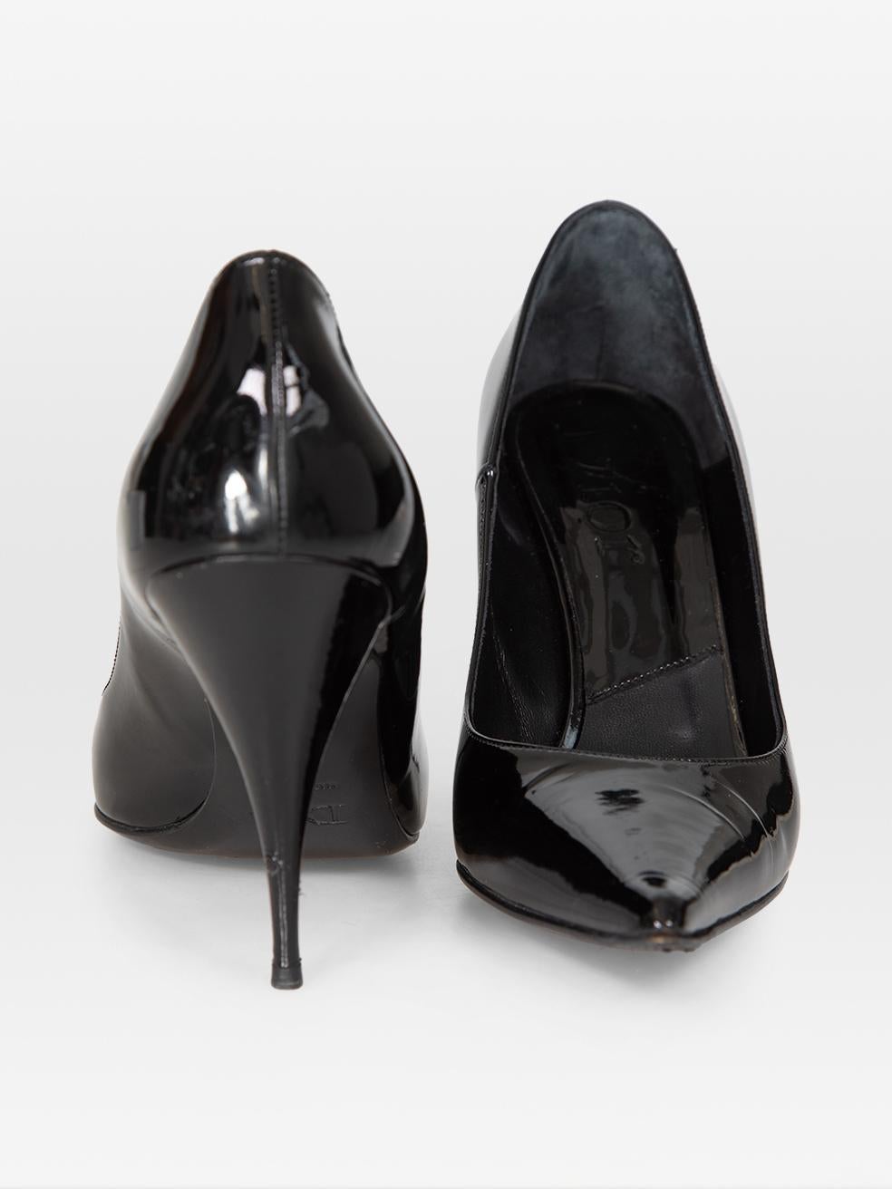 Nero Dior - Décolleté a punta in vernice nera taglia IT 40,5 in vendita