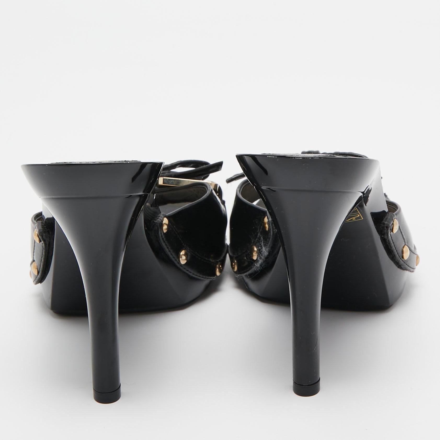 Dior Black Patent Slide Sandals Size 39 For Sale 3