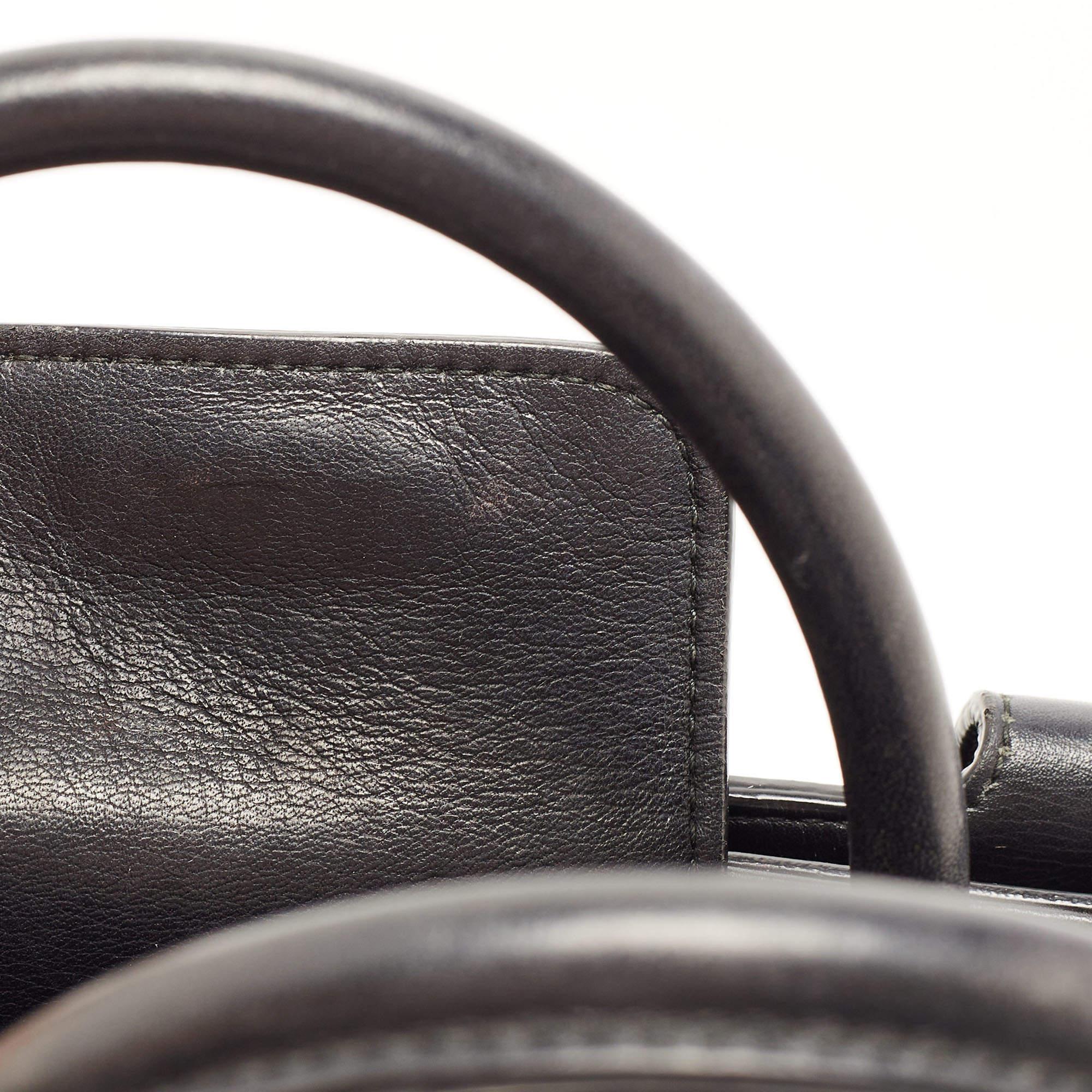 Dior Black Pebbled Leather Mini Diorever Top Handle Bag 7
