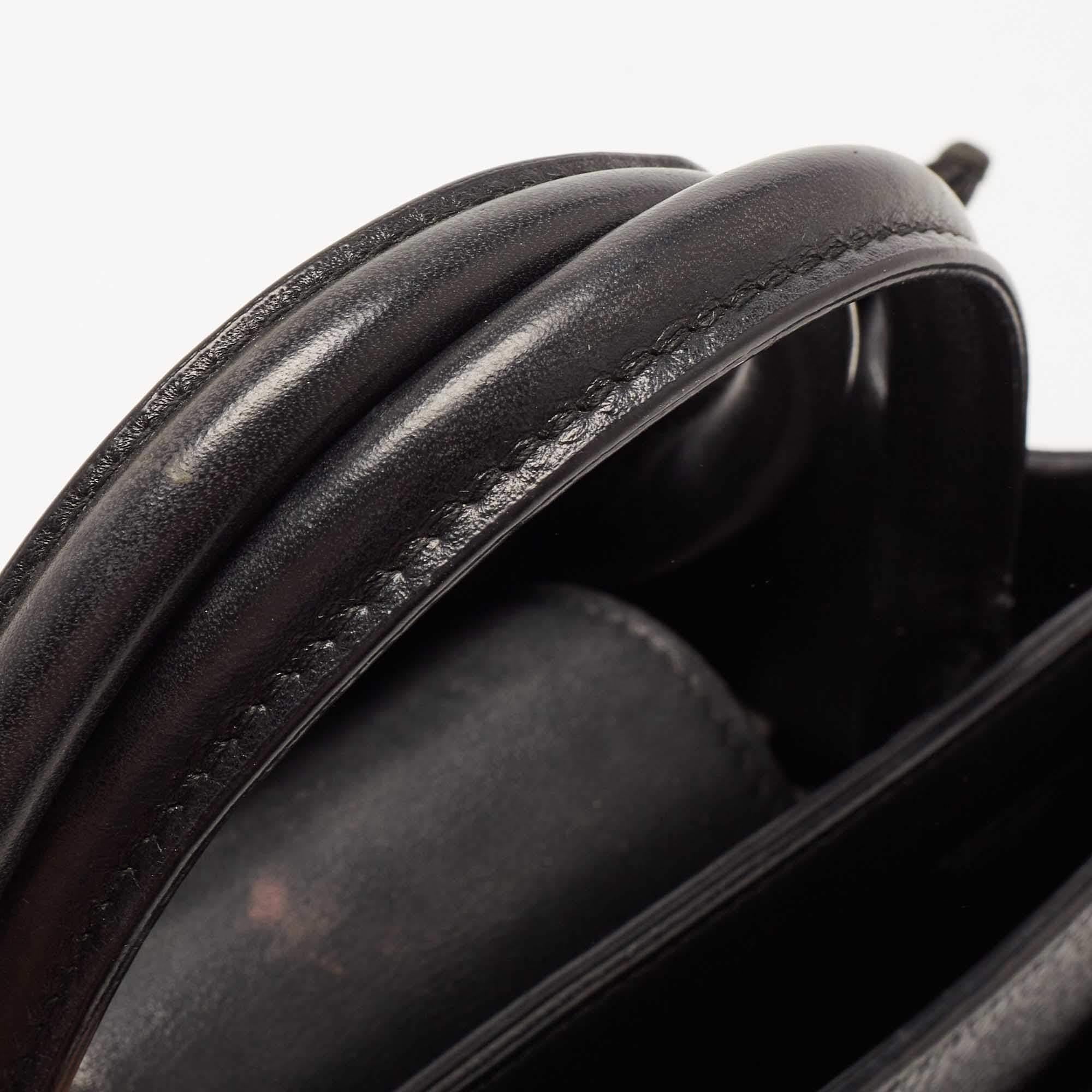 Dior Black Pebbled Leather Mini Diorever Top Handle Bag 13