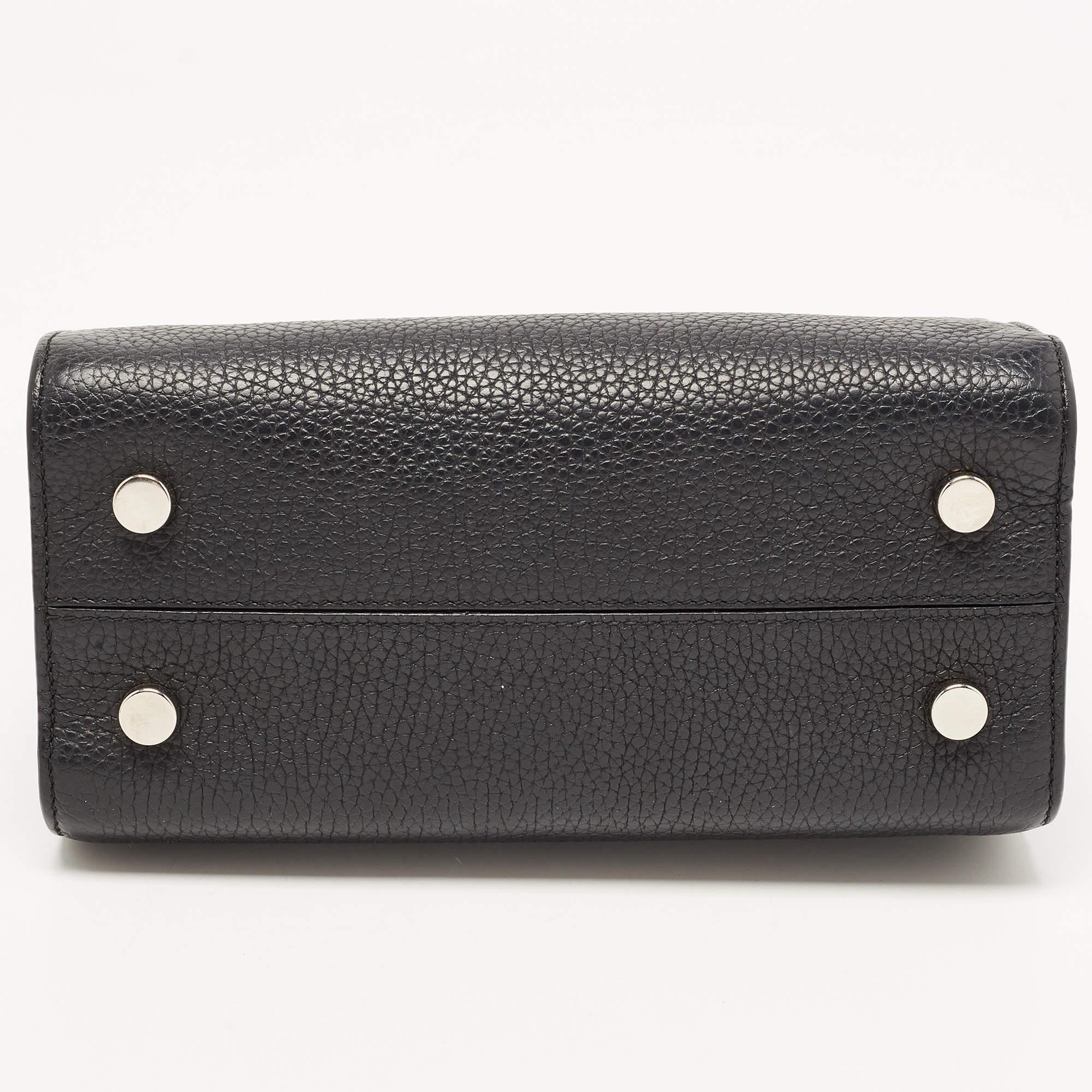 Dior Black Pebbled Leather Mini Diorever Top Handle Bag 1