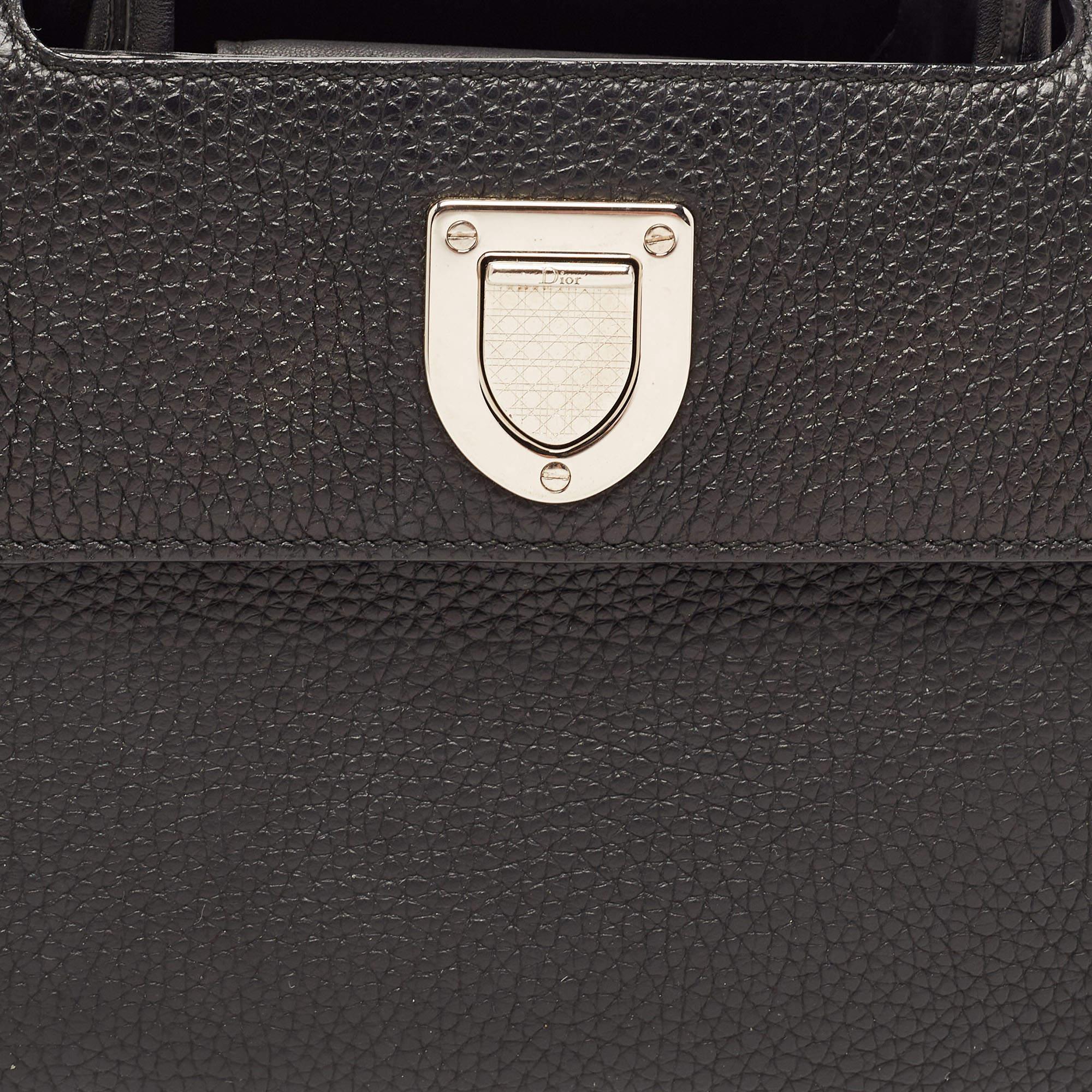 Dior Black Pebbled Leather Mini Diorever Top Handle Bag 2