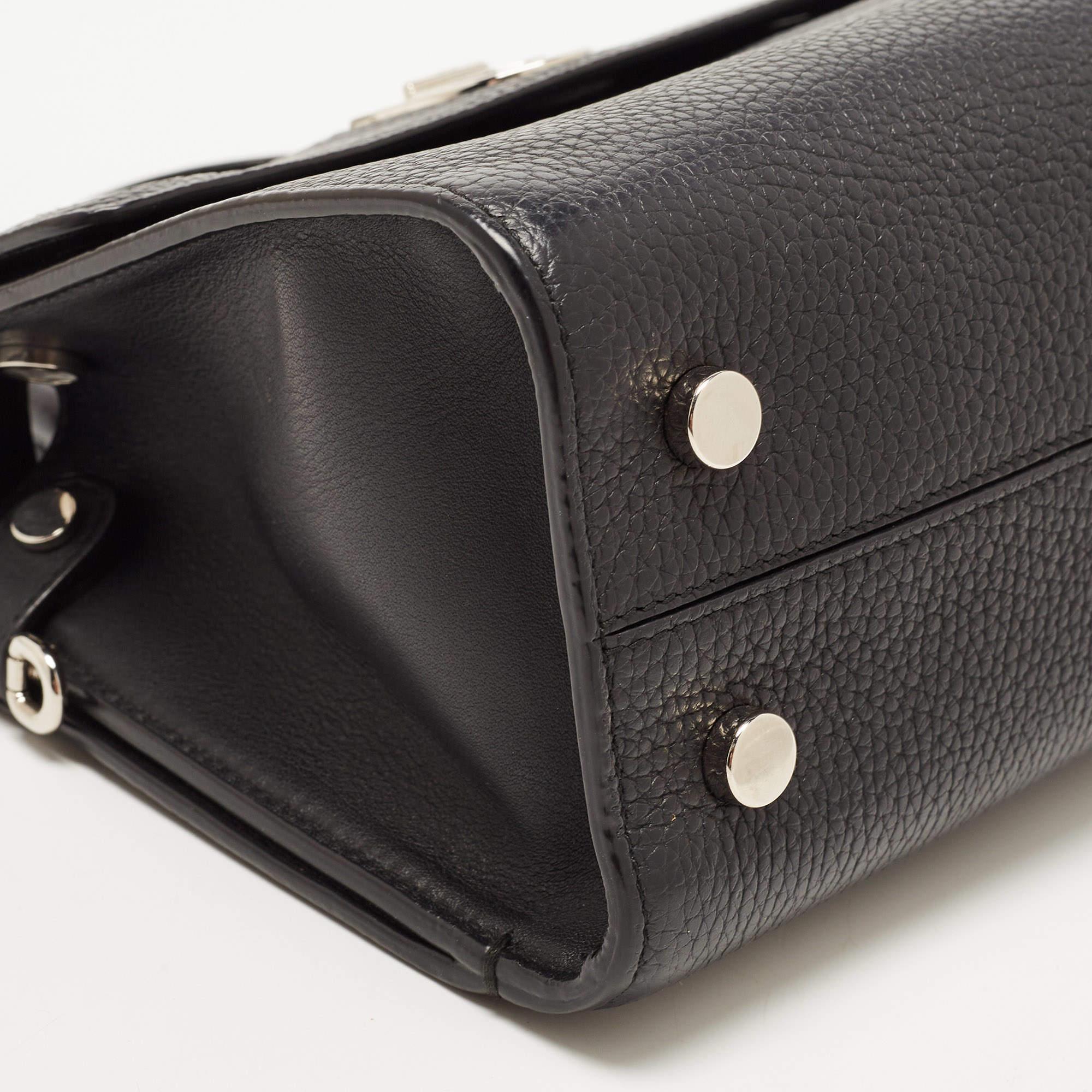 Dior Black Pebbled Leather Mini Diorever Top Handle Bag 3