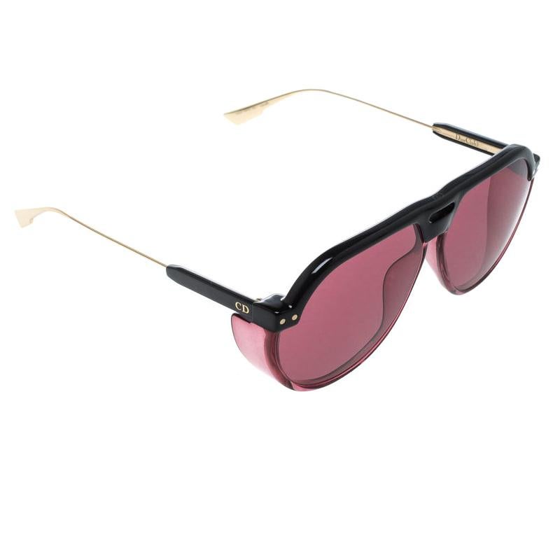 Dior Black/ Pink Club 3 Aviator Sunglasses