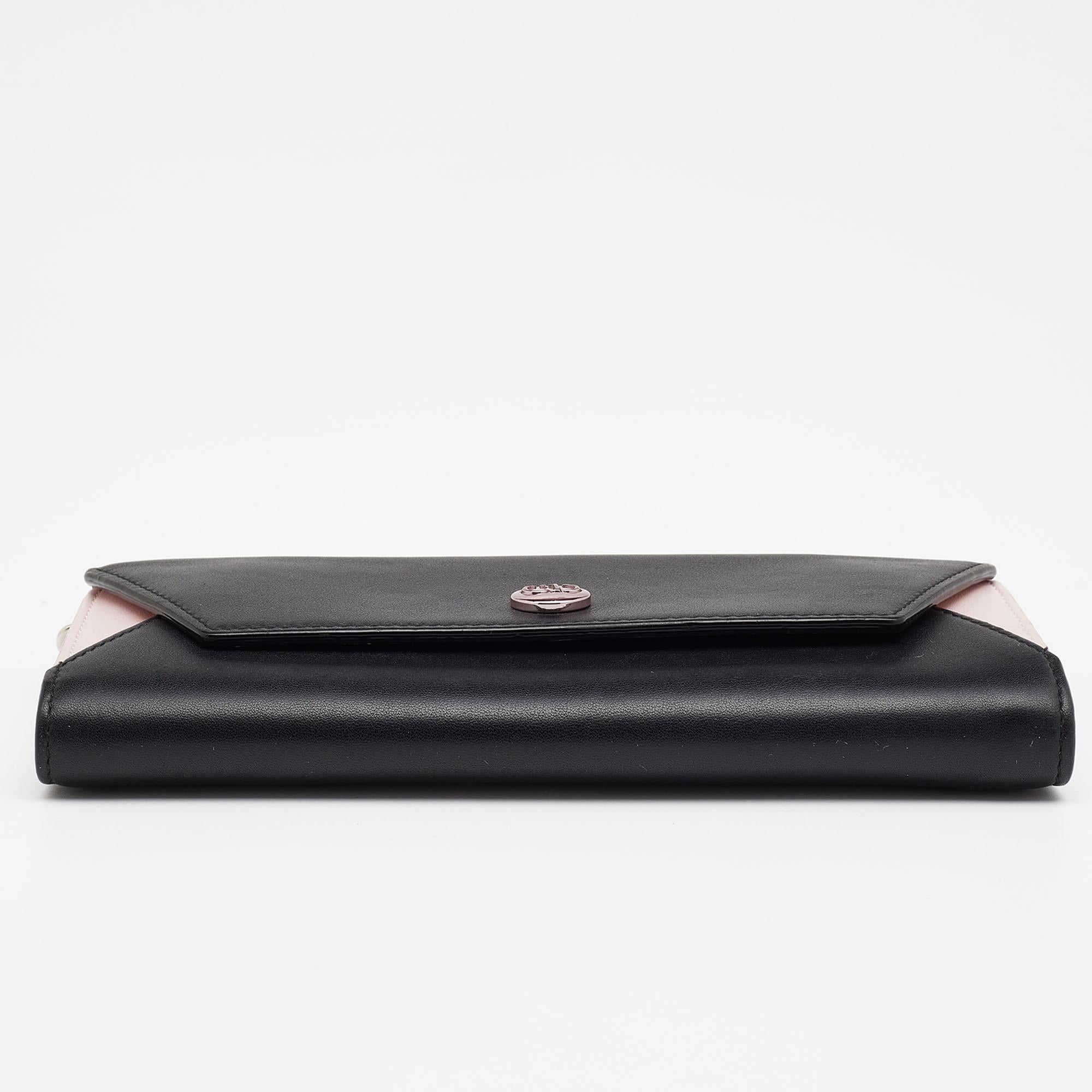 Women's Dior Black/Pink Leather Addict Rendez-Vous Clutch