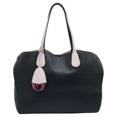 Dior Black/Pink Leather Addict Shopping Tote