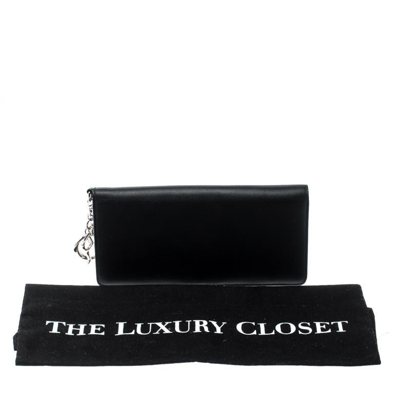 Dior Black/Pink Leather Diorissimo Long Wallet 4