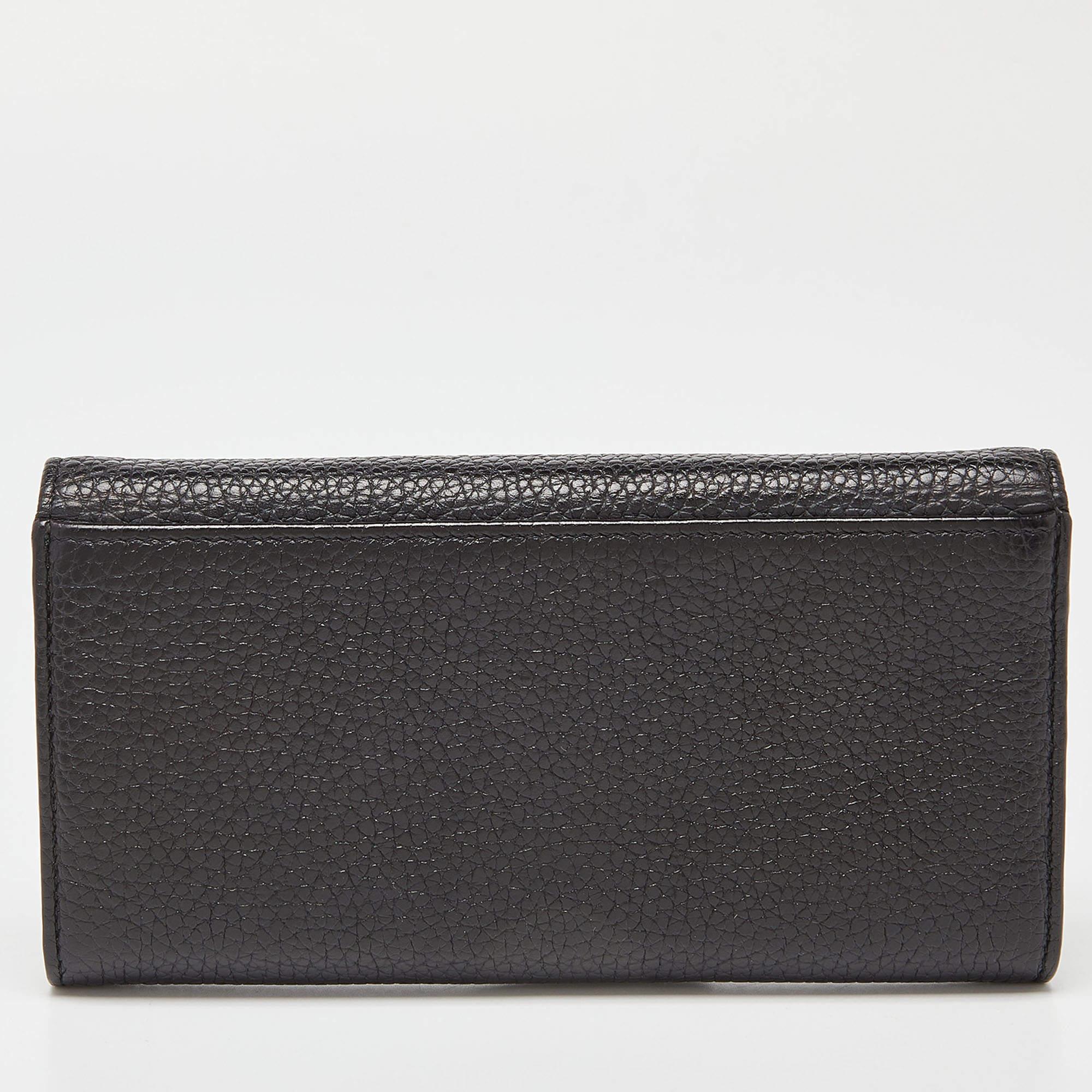 Dior Black/Pink Leather Diorissimo Rencontre Chain Wallet In Good Condition In Dubai, Al Qouz 2