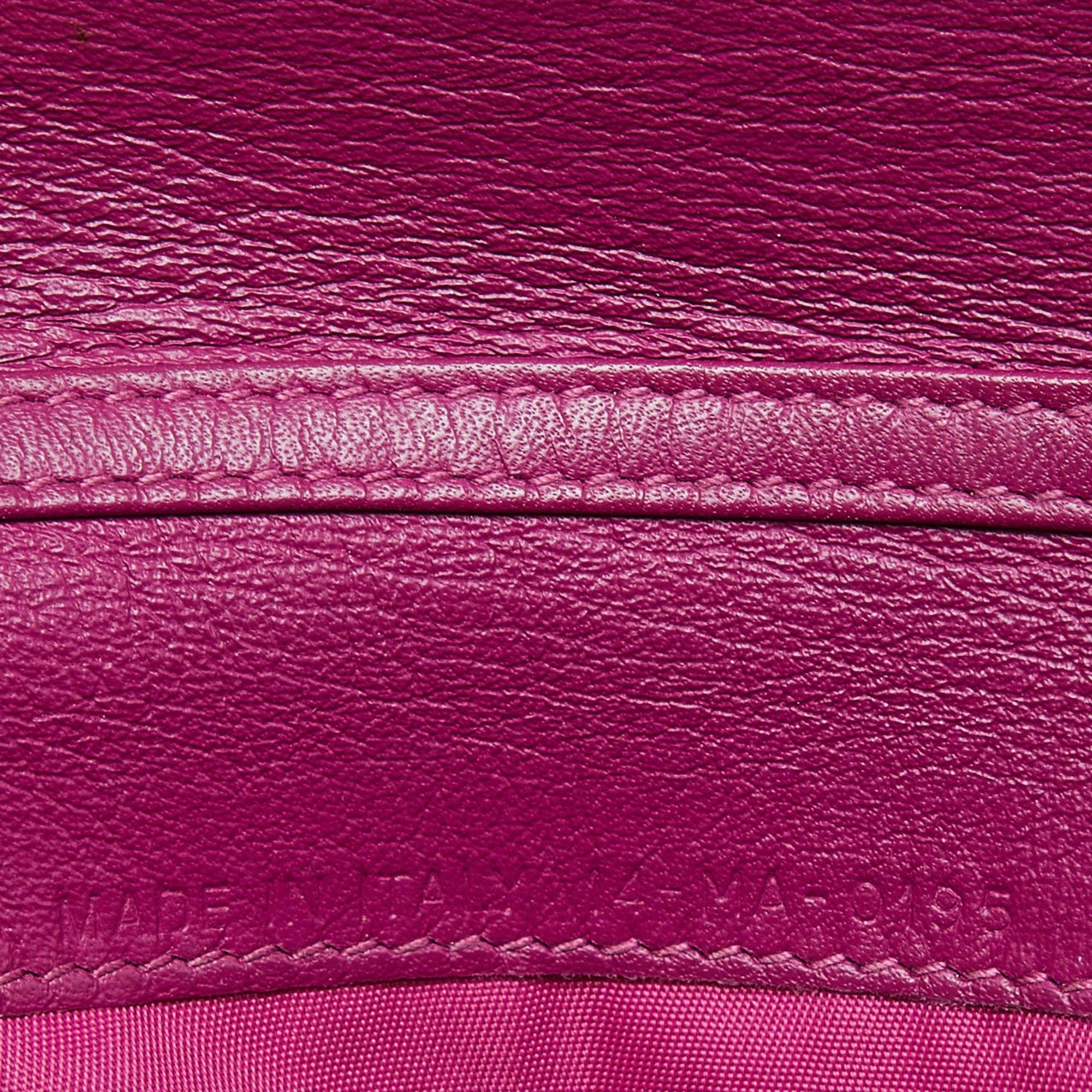 Dior Black/Pink Leather Diorissimo Rencontre Chain Wallet 1