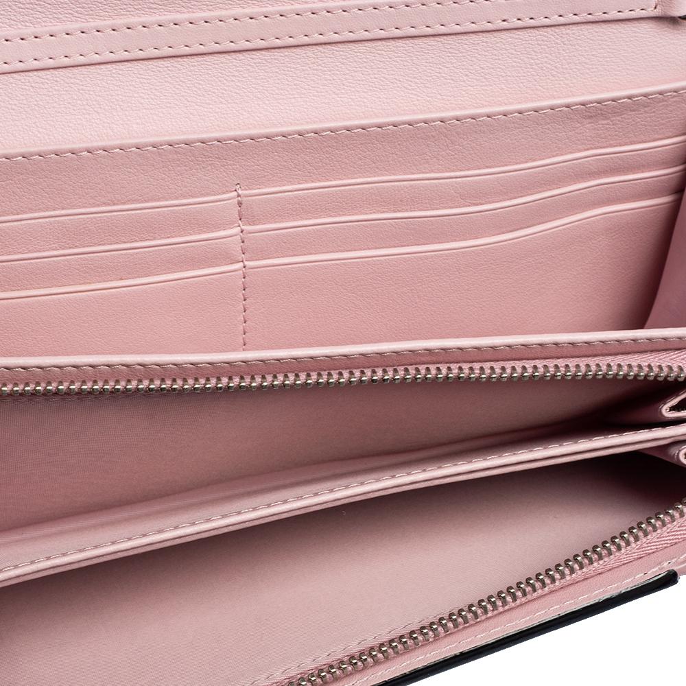 Dior Black/Pink Leather Envelope Wallet In Good Condition In Dubai, Al Qouz 2