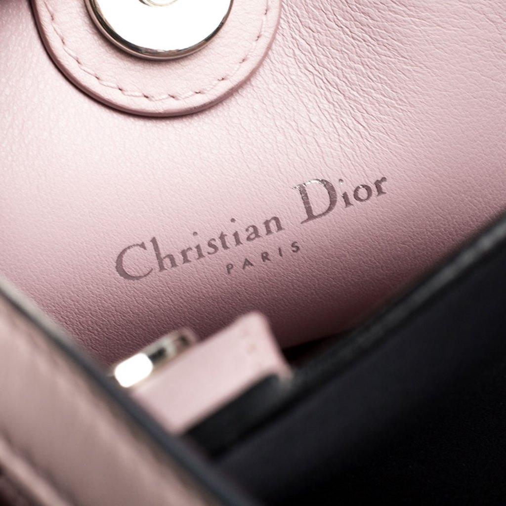Dior Black/Pink Leather Small Dior Addict Shopper Tote 6