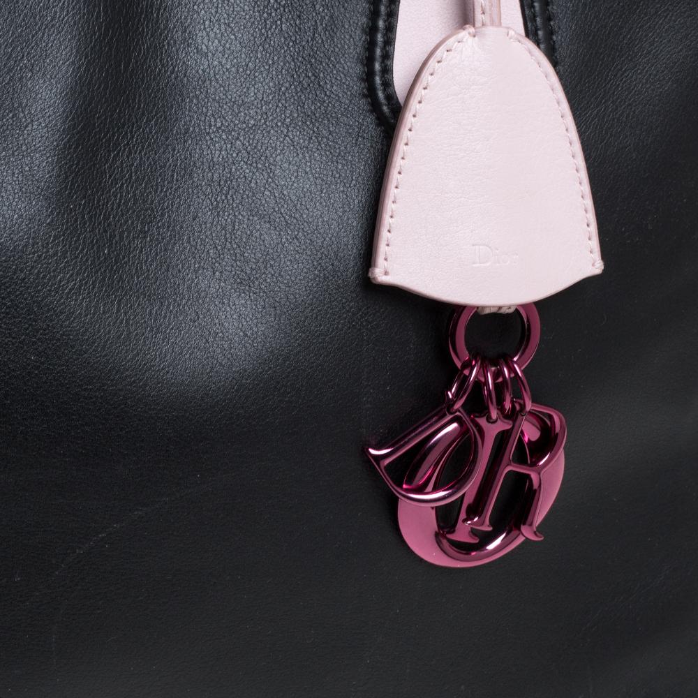Dior Black/Pink Leather Small Dior Addict Shopper Tote 1