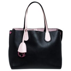 Dior Black/Pink Leather Small Dior Addict Shopping Tote
