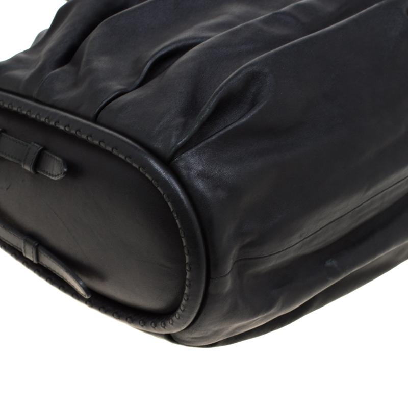Dior Black Pleated Leather Libertine Hobo For Sale 5