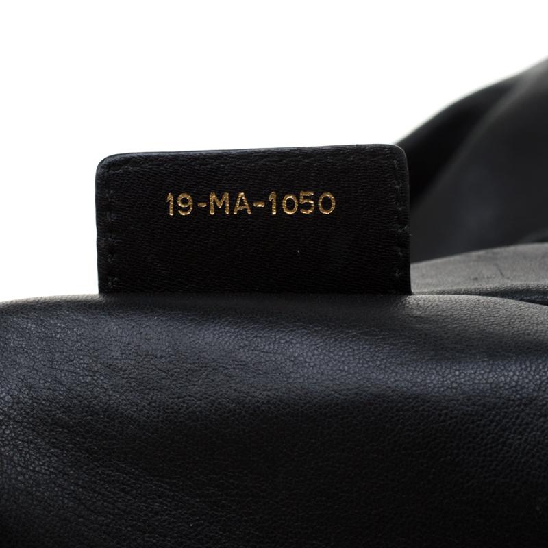 Dior Black Pleated Leather Libertine Hobo In Good Condition For Sale In Dubai, Al Qouz 2