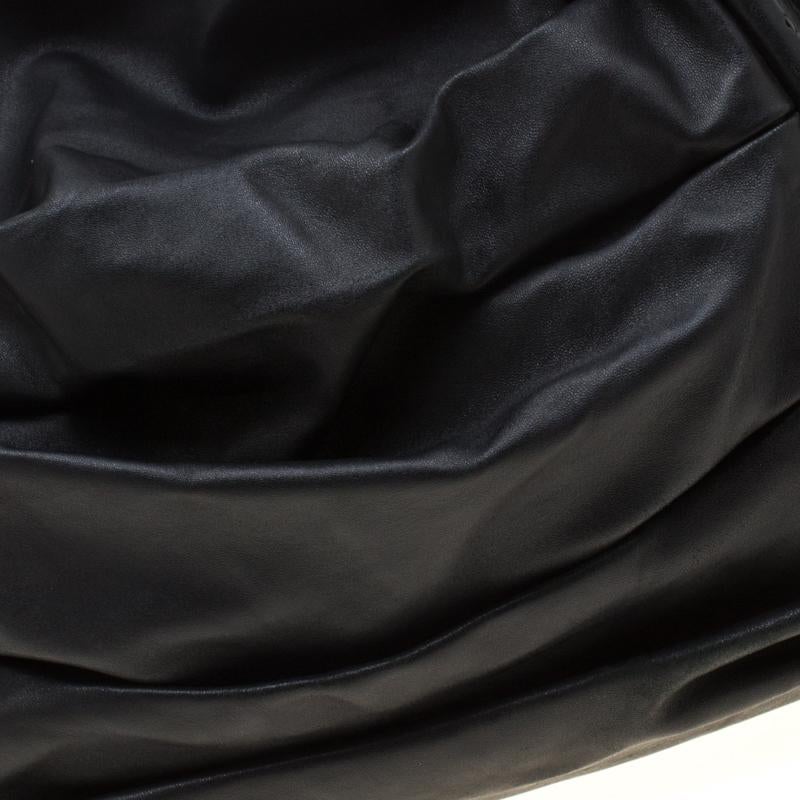 Dior Black Pleated Leather Libertine Hobo For Sale 3
