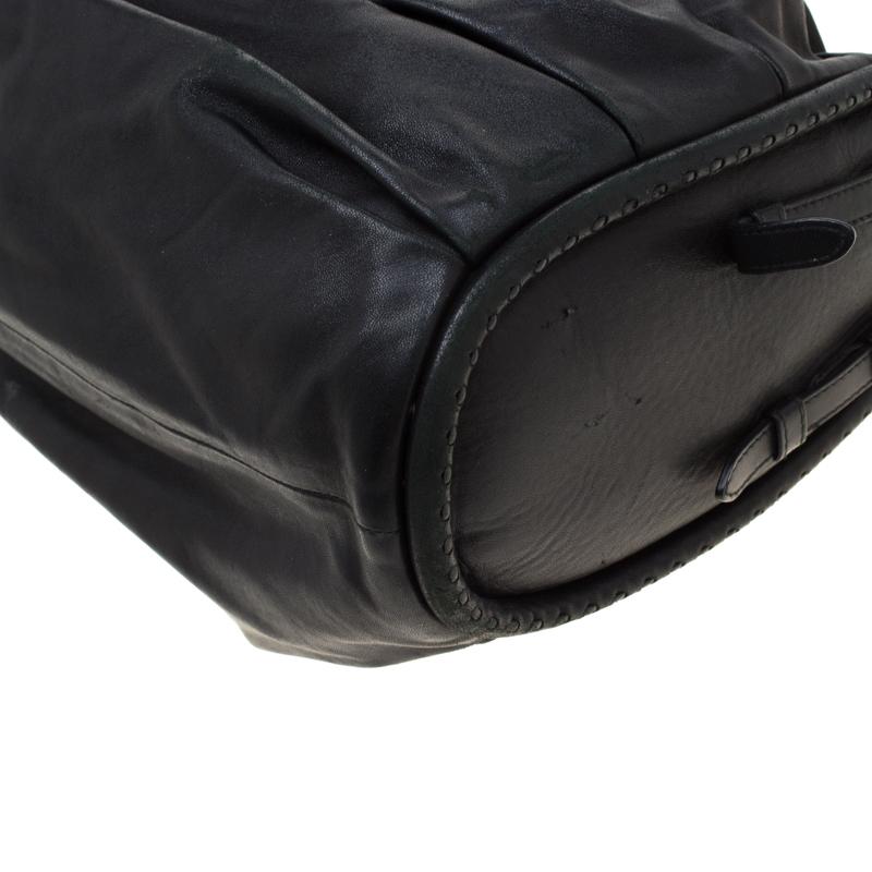Dior Black Pleated Leather Libertine Hobo For Sale 4