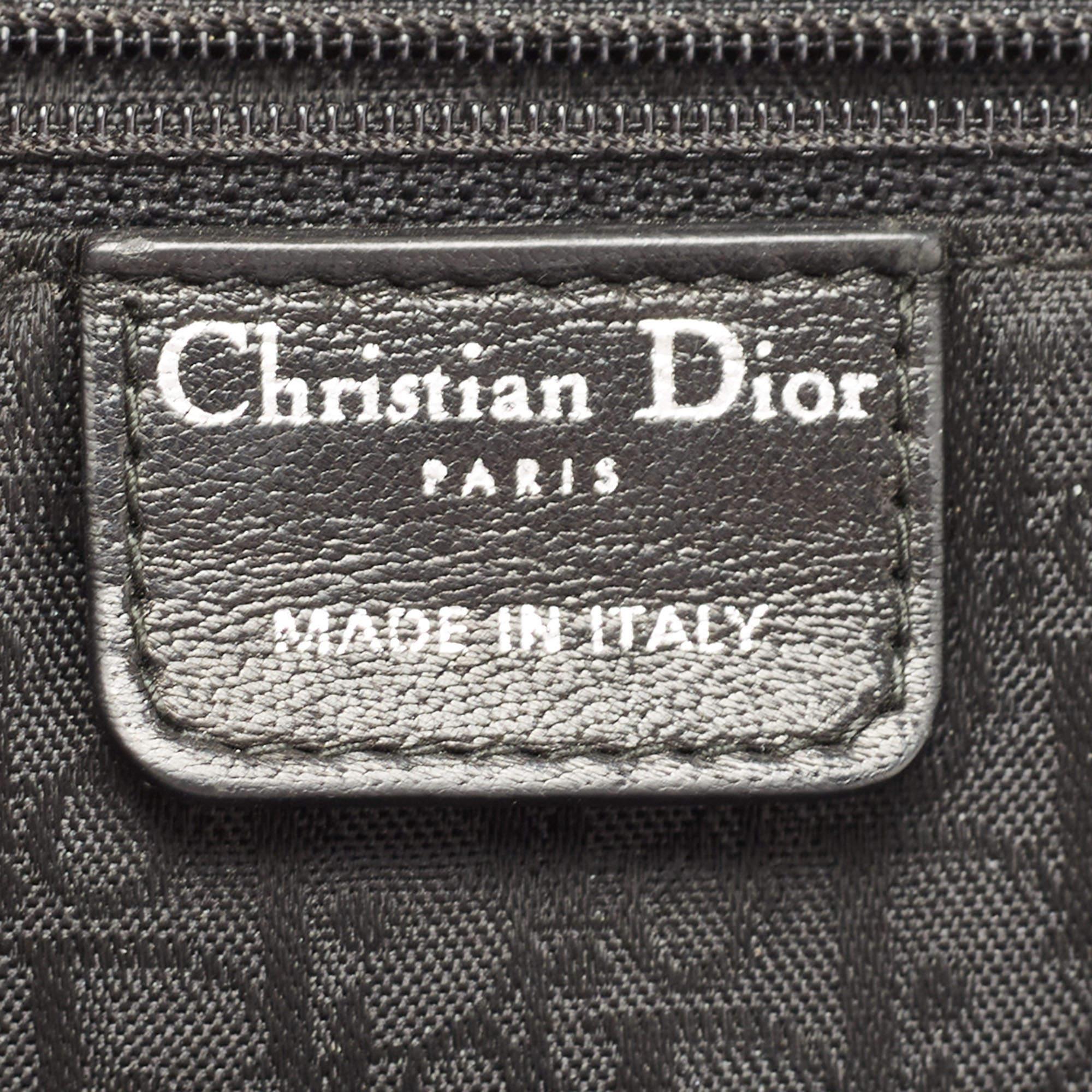 Dior Black Pleated Leather Plisse Tote 6