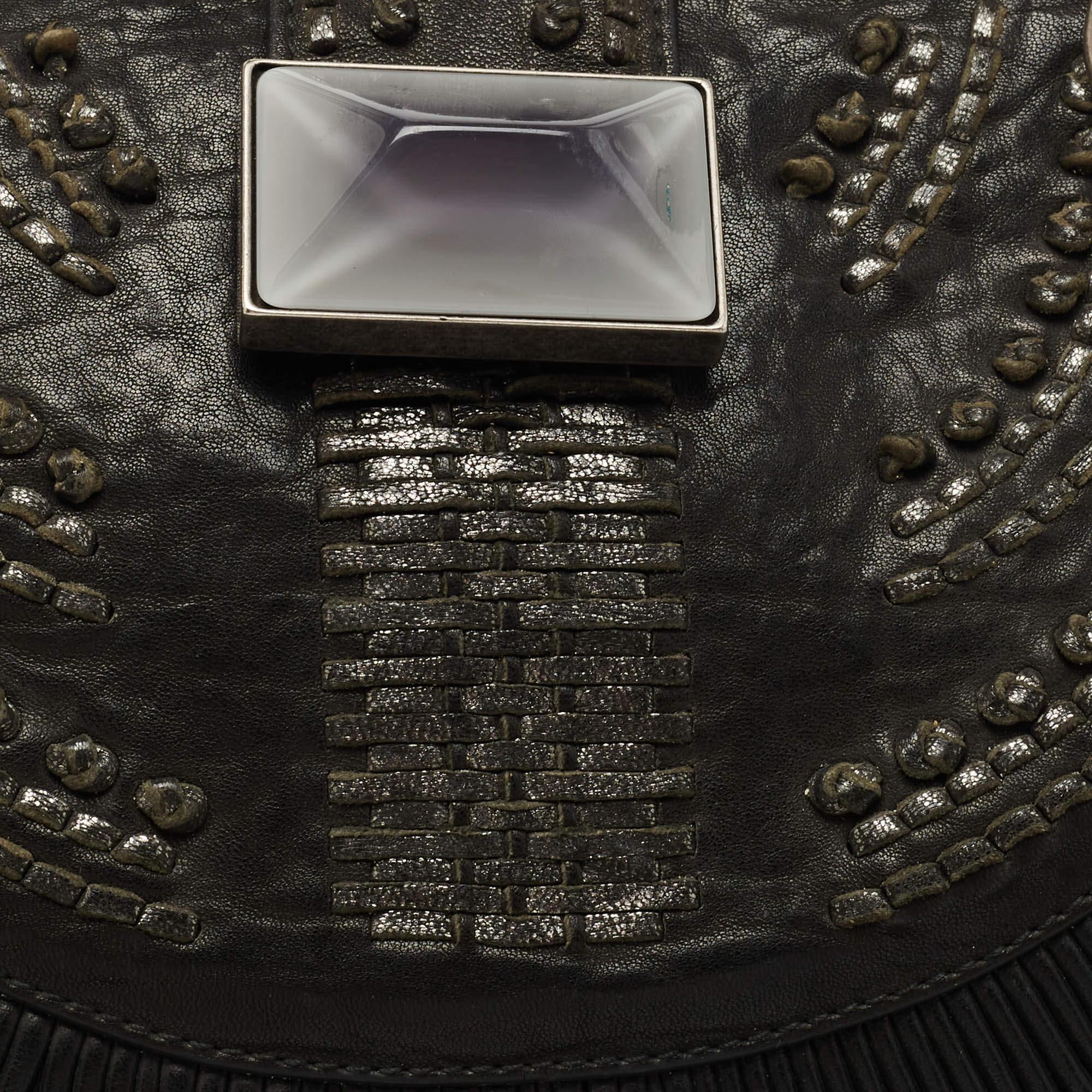 Dior - Fourre-tout en cuir plissé Plisse noir en vente 6