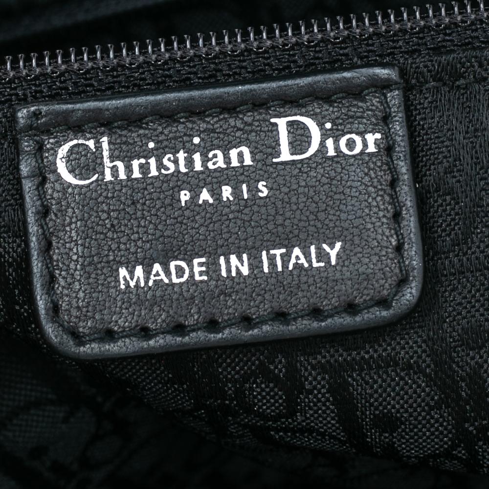 Dior Black Pleated Leather Plisse Tote In Good Condition In Dubai, Al Qouz 2