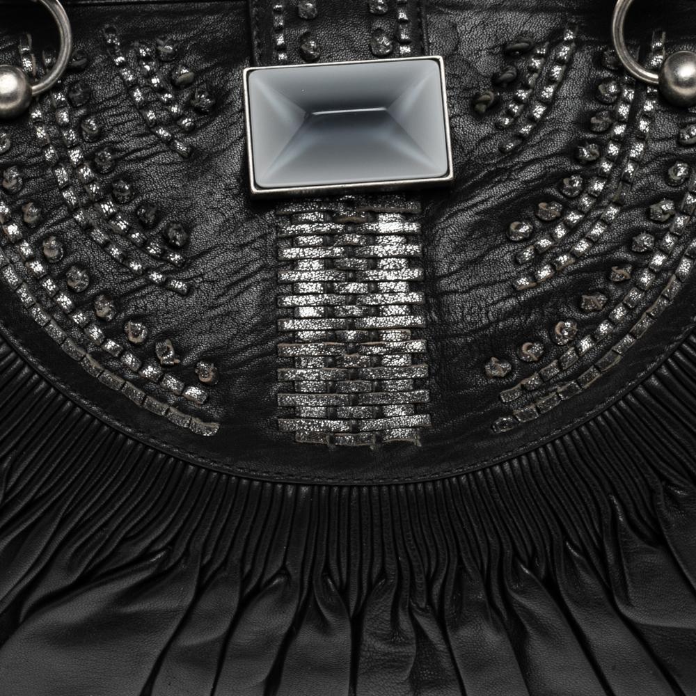 Dior Black Pleated Leather Plisse Tote 3