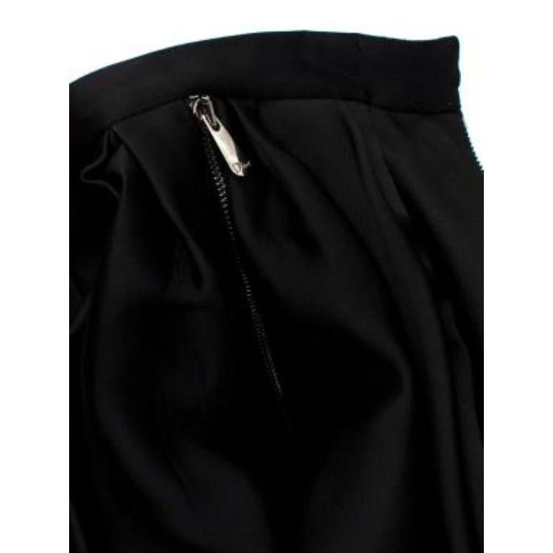 Dior Black Pleated Silk Asymmetric Skirt In Excellent Condition For Sale In London, GB