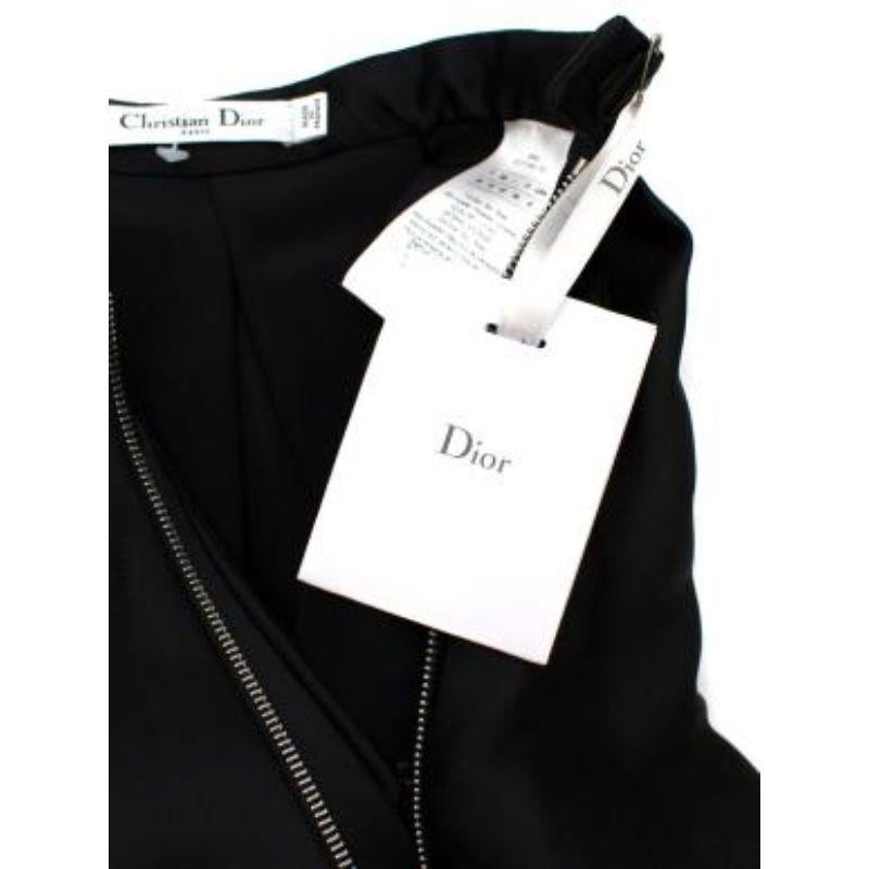Dior Black Pleated Silk Skirt For Sale 2