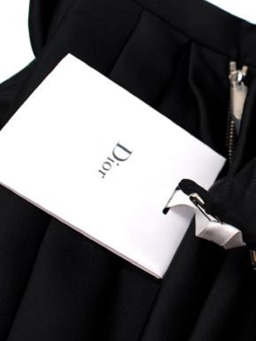 Dior Black Pleated Silk Skirt For Sale 4