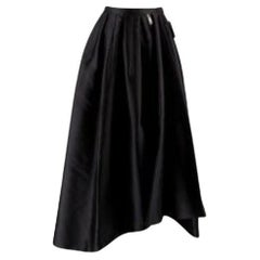 Dior Black Pleated Silk Skirt