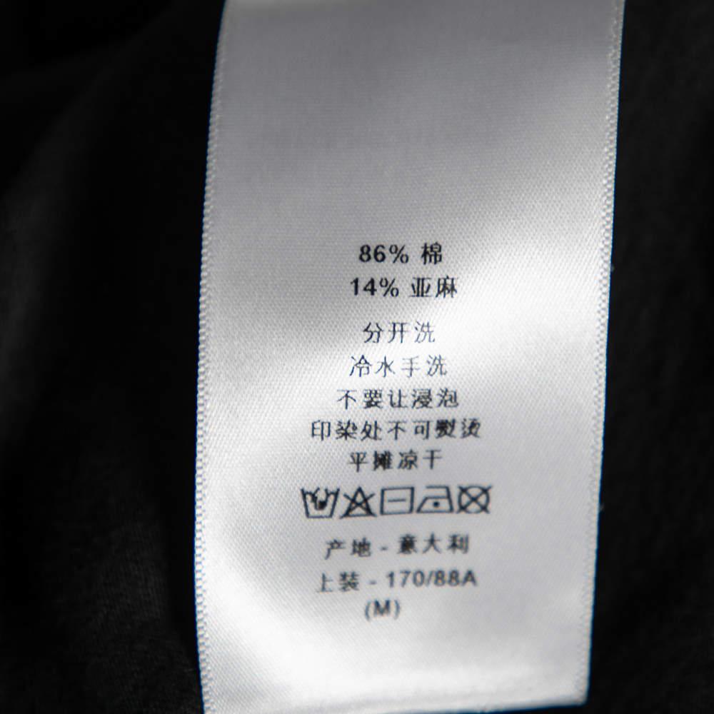 Women's Dior Black Printed Cotton Short Sleeve T-Shirt M