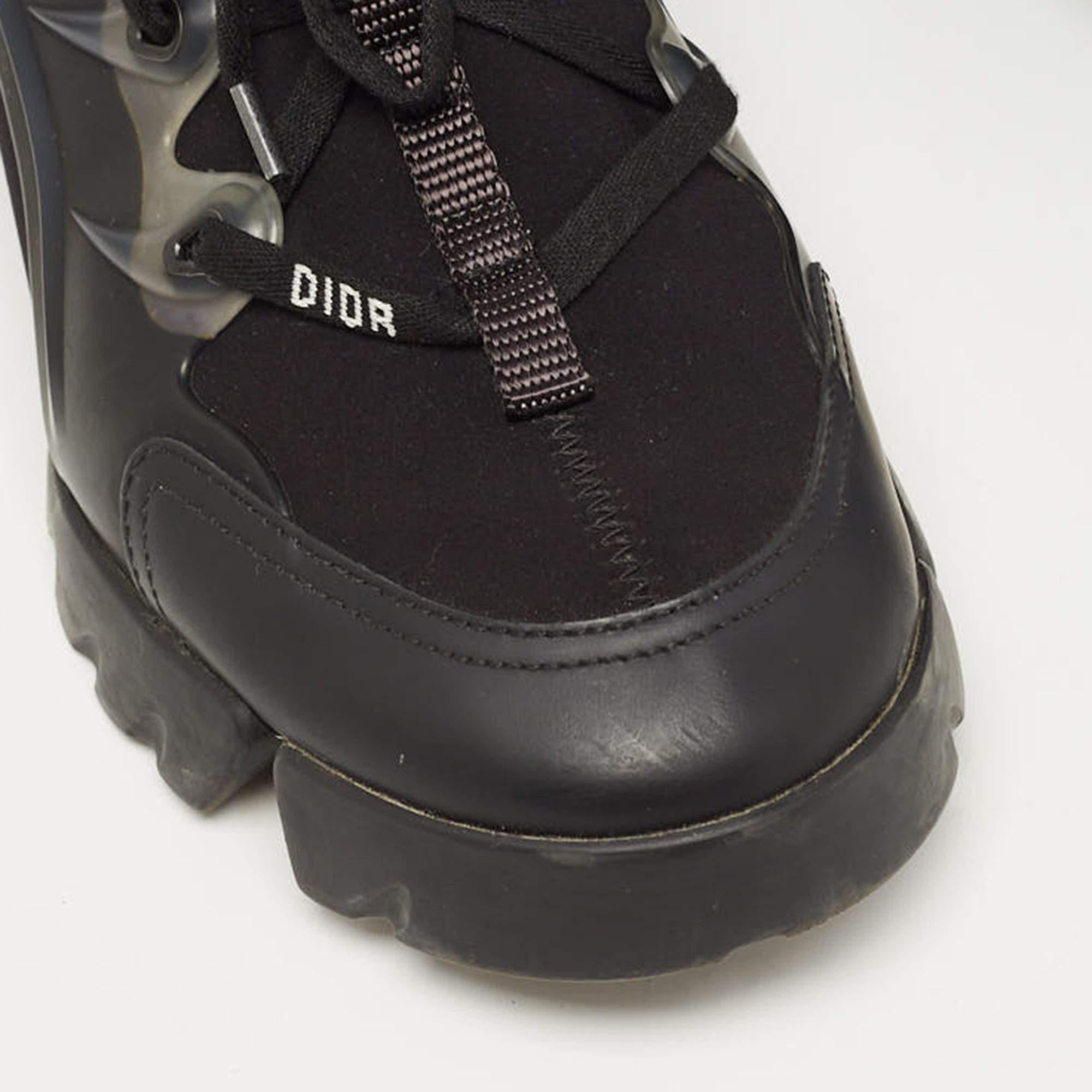 Dior Black PVC and Fabric D-Connect Low Top Sneakers Size 40 1