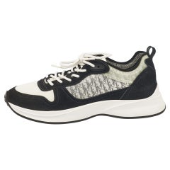 Dior Black PVC and Suede B25 Lace Up Sneakers Size 43