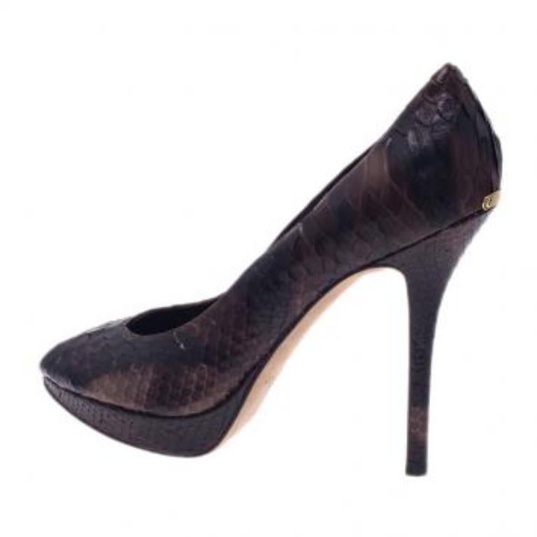 Dior Pitón Negro Miss Dior Bombas Peep Toe Talla 38 en venta 1