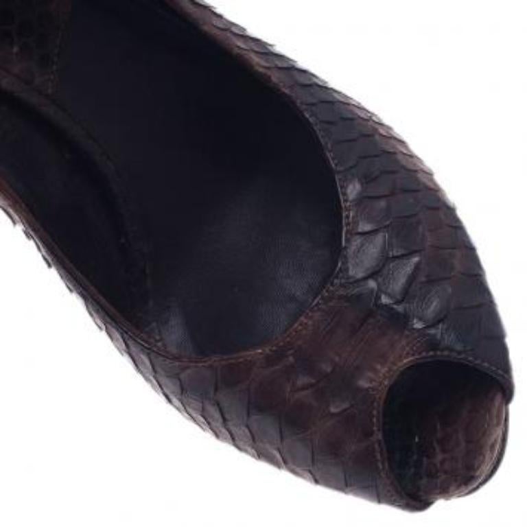 Dior Pitón Negro Miss Dior Bombas Peep Toe Talla 38 en venta 2