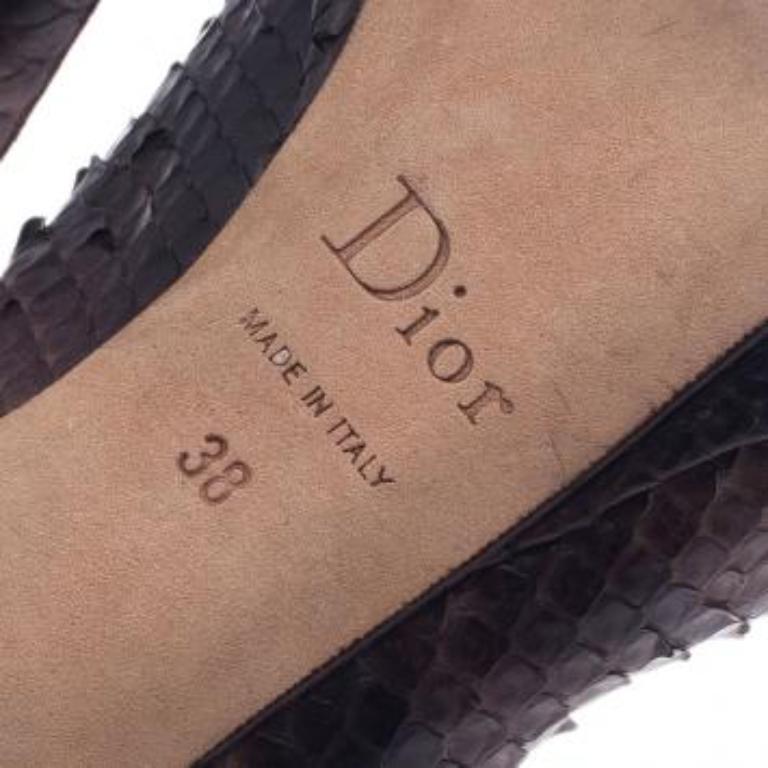 Dior Pitón Negro Miss Dior Bombas Peep Toe Talla 38 en venta 5