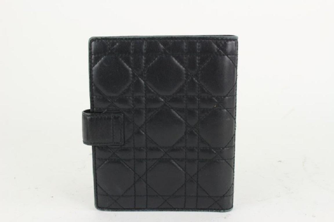 Women's Dior Black Quilted Leather Cannage Small Agenda PM Notebook Cover 923da1 For Sale