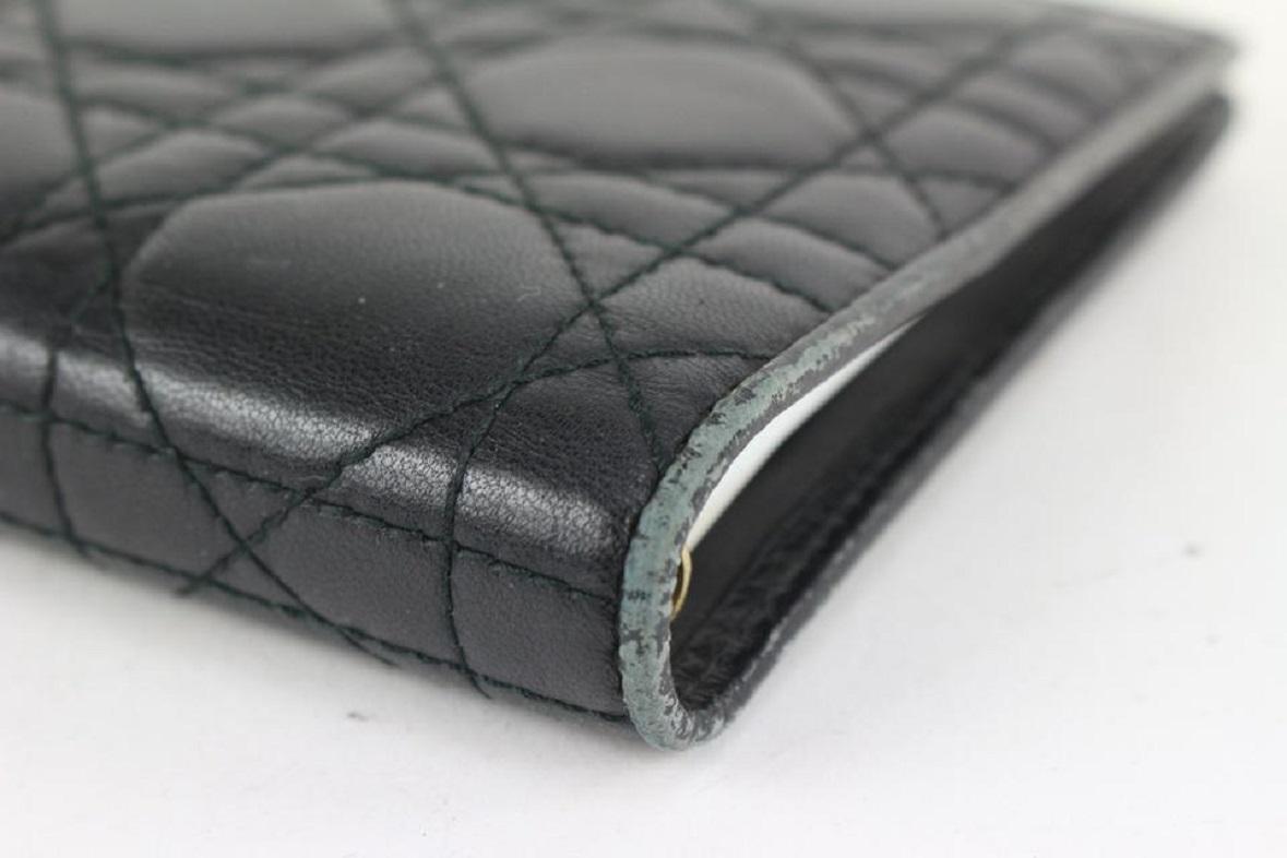 Dior Black Quilted Leather Cannage Small Agenda PM Notebook Cover 923da1 For Sale 2