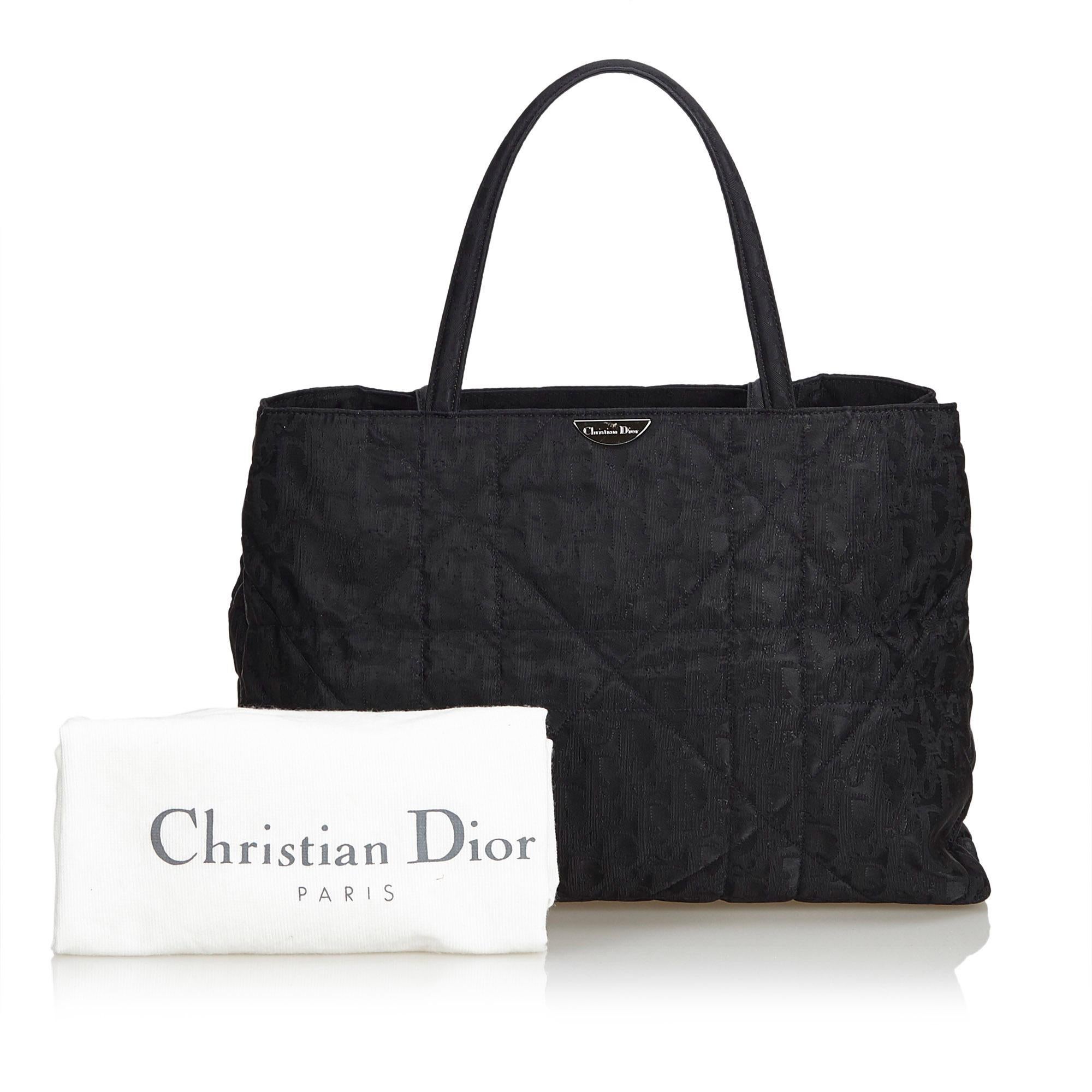 Dior Black Quilted Nylon Tote Bag For Sale 6