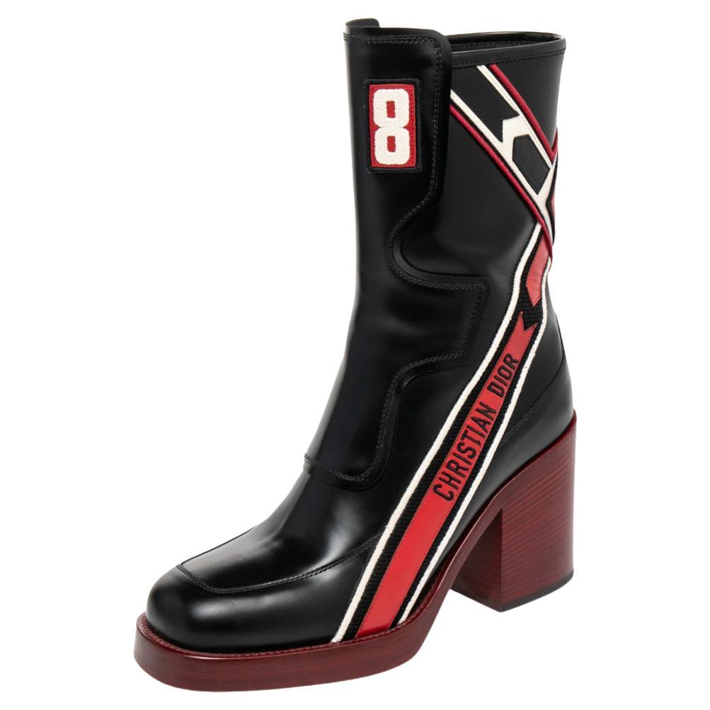 Blive kold Forstærker Kan beregnes Dior Black/Red Leather Diorally Ankle Length Boots Size 37 at 1stDibs | red  dior boots, dior red boots, dior boots red