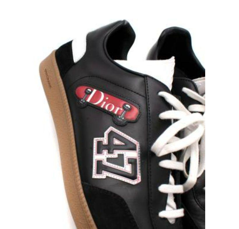 Dior Black & Red Leather Skateboard Sneakers For Sale 1